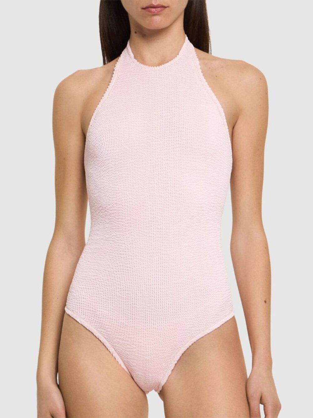 Reina Olga Windsurfer Crinkle One Piece Swimsuit Pink OS